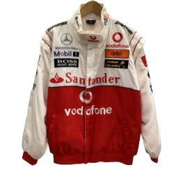 ♪♪ F1 レース メンズ 激レア 中綿ジャケット SIZE M レッド×ホワイト Cランク