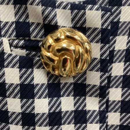  KIMIJIMA レディース 金ボタン スカートスーツ SIZE １３号 ホワイト×ネイビー