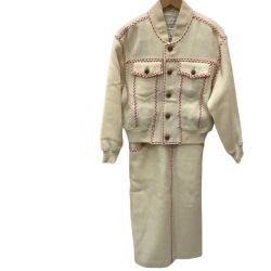 ♪♪ I.S. イッセイミヤケ レディース セットアップ ジャンパースカート ジャケット SIZE M アイボリー Bランク