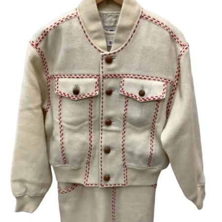  I.S. イッセイミヤケ レディース セットアップ ジャンパースカート ジャケット SIZE M アイボリー