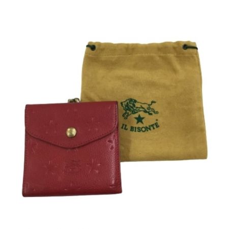  IL BISONTE イルビゾンテ 2つ折り財布 レッド