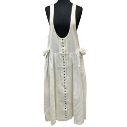 ♪♪ PINK HOUSE ピンクハウス ジャンパースカート ワンピース  ホワイト Bランク