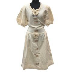 ♪♪ PINK HOUSE ピンクハウス ワンピース リボン ワッペン  生成り Bランク