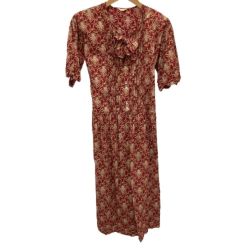 PINK HOUSE ピンクハウス レディース ワンピース 花柄 バラ リボン レッド Bランク