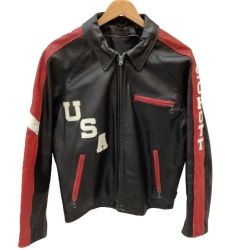 ♪♪ Schott ショット メンズ レザージャケット ライナー付き SIZE 40 441 ブラック×レッド Bランク