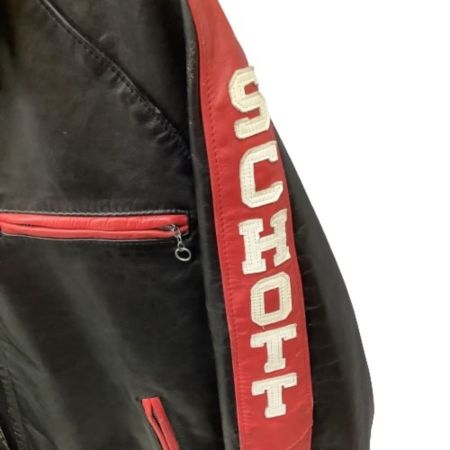  Schott ショット メンズ レザージャケット ライナー付き SIZE 40 441 ブラック×レッド