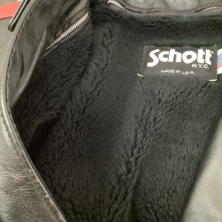  Schott ショット メンズ レザージャケット ライナー付き SIZE 40 441 ブラック×レッド