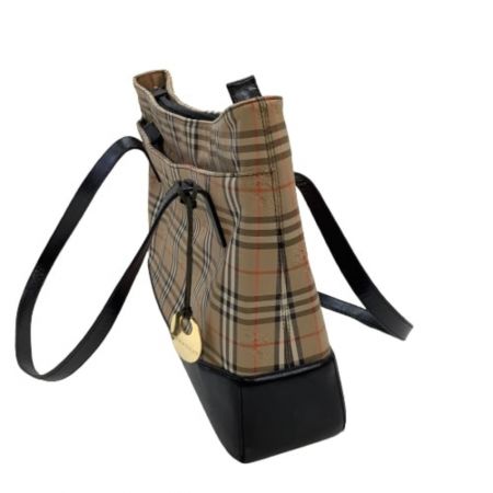  BURBERRY バーバリー ハンドバッグ ノバチェック ベージュ×ブラック