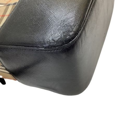  BURBERRY バーバリー ハンドバッグ ノバチェック ベージュ×ブラック