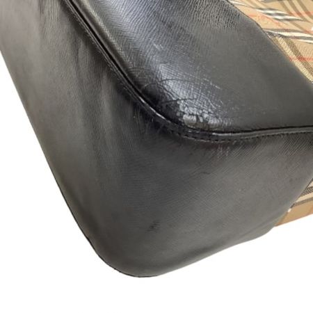  BURBERRY バーバリー ハンドバッグ ノバチェック ベージュ×ブラック