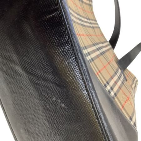  BURBERRY バーバリー ハンドバッグ ノバチェック ベージュ×ブラック