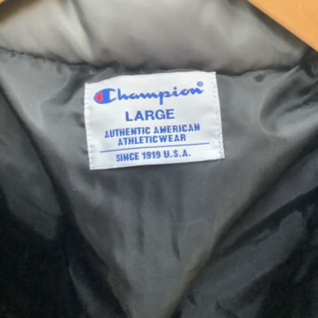  Champion チャンピオン メンズ ダウンジャケット SIZE L ブラック×レッド