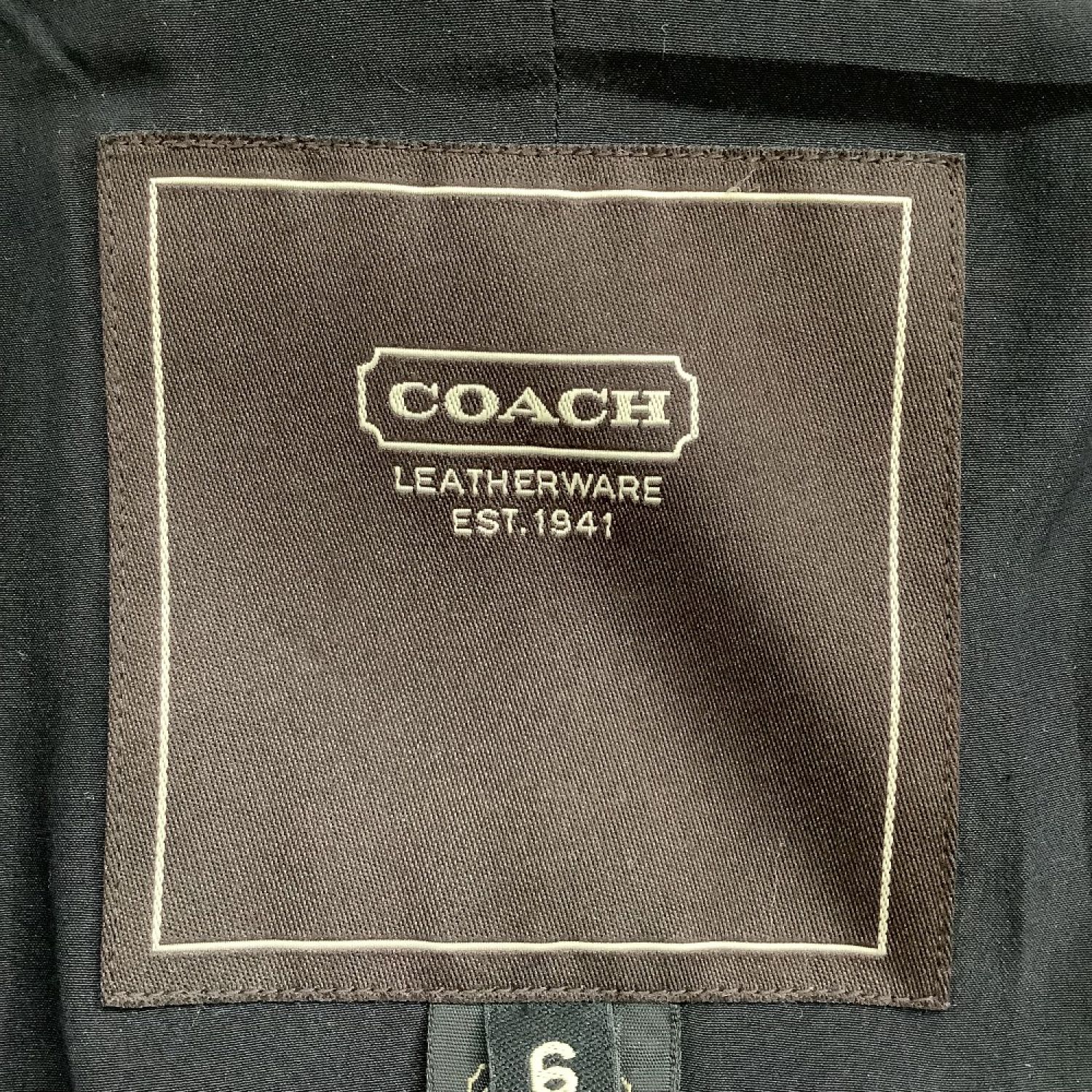 中古】 COACH コーチ レディース Pコート SIZE 6 ブラック Bランク