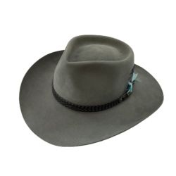♪♪ AKUBRA アクブラ　メンズ 中折れ帽子 ハット SIZE 57 グレー Bランク