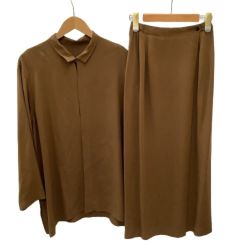♪♪ JURGEN LEHL ヨーガンレール レディース セットアップ カットソー スカート SIZE M ブラウン Cランク