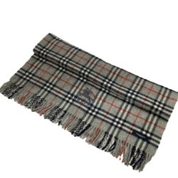 ♪♪ BURBERRY LONDON バーバリーロンドン 大判ストール グレー Bランク