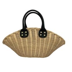 ♪♪ blue label CRESTBRIDGEブルーレーベルクレストブリッジ ハンドバッグ かごバッグ ベージュ Bランク