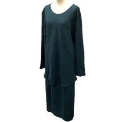 ♪♪ JURGEN LEHL ヨーガンレール レディース セットアップ スカート カットソー SIZE M グリーン Bランク