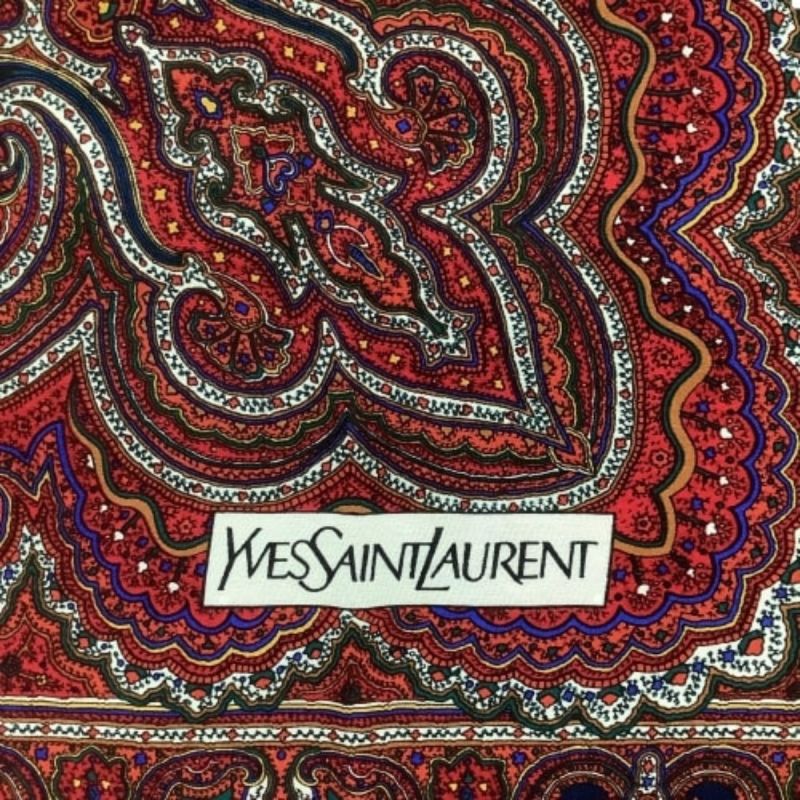 中古】 Yves Saint Laurent イブサンローラン VINTAGE スカーフ レッド