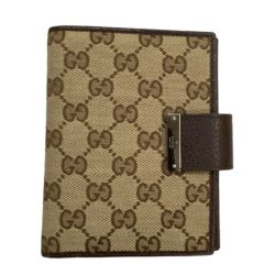♪♪ GUCCI グッチ システム手帳カバー GG柄  ブラウン Bランク