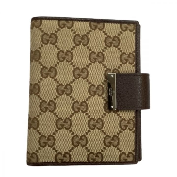 GUCCI グッチ　手帳カバー　GG GUCCI グッチ システム手帳カバー GG柄 ブラウン - 中古小物