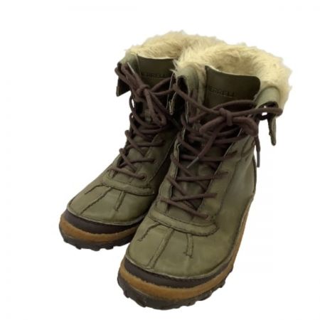 中古】 MERRELL メレル レディース スノーブーツ J45722 カーキ B