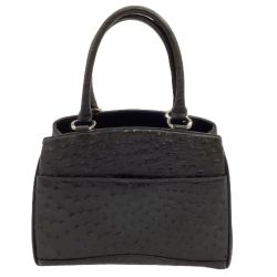 レディース　ハンドバッグ レザー オーストリッチ ブラック Bランク