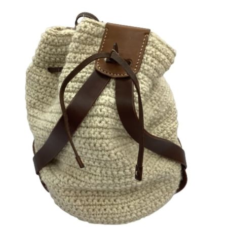 GENTEN ゲンテン レディース ハンドバッグ 編み込み×レザー ベージュ