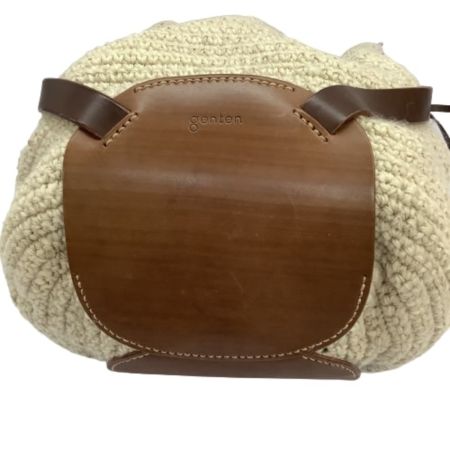 GENTEN ゲンテン レディース ハンドバッグ 編み込み×レザー ベージュ