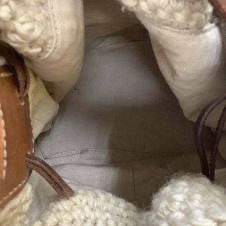 GENTEN ゲンテン レディース ハンドバッグ 編み込み×レザー ベージュ