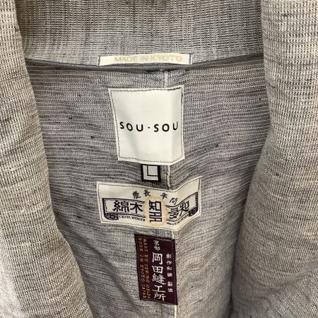  SOU・SOU カットソー SIZE L 京都岡田縫工所 メンズ 知多木綿 宮中袖 短衣 グレー