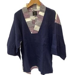 ♪♪ SOU・SOU SIZE L 襟ヨゴレ有 伊勢木綿 風靡 ネイビー Cランク