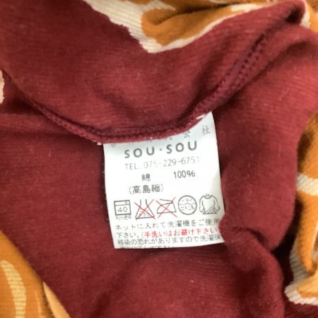  SOU・SOU カットソー SIZE M メンズ GIBAO 高島縮  風靡 エンジ×オレンジ