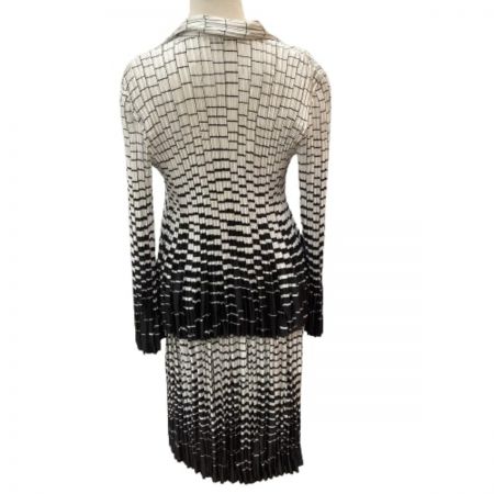  SPECCHIO スペッチオ セットアップ カットソー スカート SIZE 40 プリーツ グラデーション ホワイト×ブラック