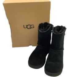 ♪♪ UGG アグ CLASSIC SHORT SPARKLE ZIP ムートンブーツ SIZE 24cm 1094983 ブラック Bランク