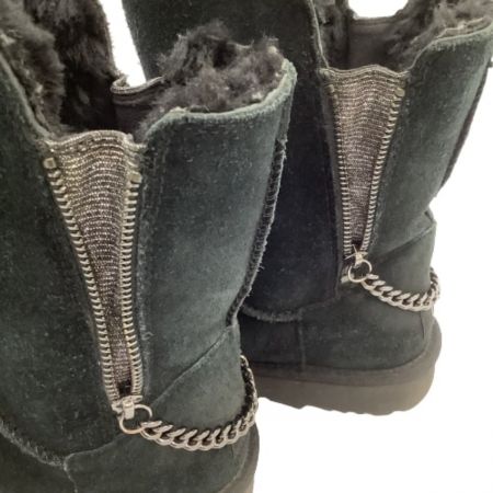  UGG アグ CLASSIC SHORT SPARKLE ZIP ムートンブーツ SIZE 24cm 1094983 ブラック