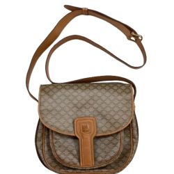 ♪♪ CELINE セリーヌ オールドセリーヌ マカダム柄 ショルダーバッグ ベージュ Bランク