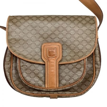  CELINE セリーヌ オールドセリーヌ マカダム柄 ショルダーバッグ ベージュ