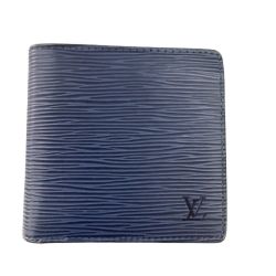 ♪♪ LOUIS VUITTON ルイヴィトン 2つ折り財布 エピ ブルー V10084 ブルー Cランク