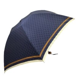 ♪♪ CELINE セリーヌ 折り畳み傘 マカダム柄 ネイビー Bランク