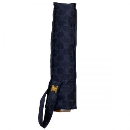  CELINE セリーヌ 折り畳み傘 マカダム柄 ネイビー