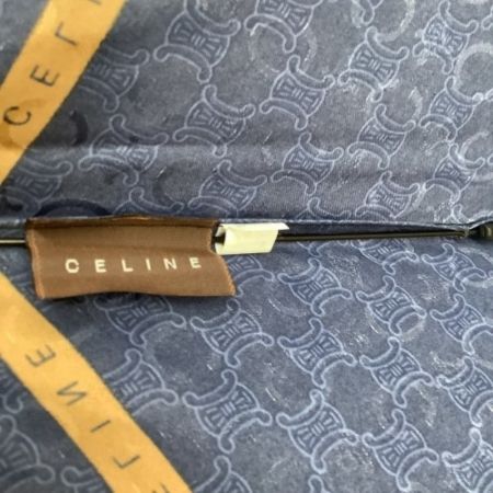  CELINE セリーヌ 折り畳み傘 マカダム柄 ネイビー