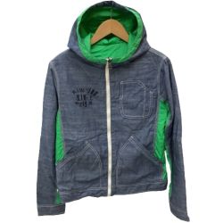 ♪♪ DIESEL ディーゼル キッズ ジャンパー リバーシブル SIZE XXL（160cm） スカイブルー×グリーン Bランク