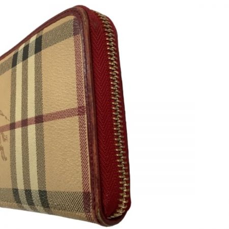  BURBERRY バーバリー レディース 長財布 ベージュ×レッド