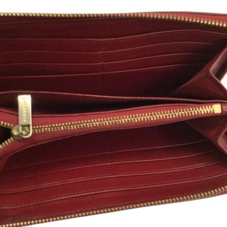  BURBERRY バーバリー レディース 長財布 ベージュ×レッド