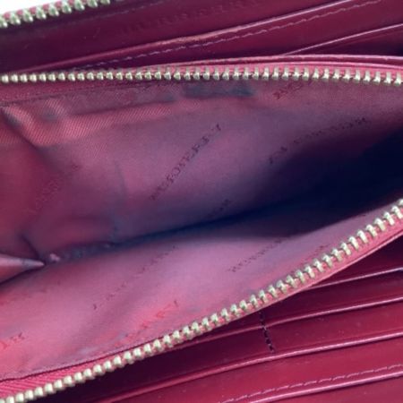  BURBERRY バーバリー レディース 長財布 ベージュ×レッド