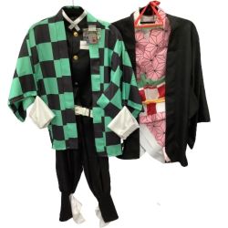 ♪♪  鬼滅の刃 竈門炭治郎 竈門禰豆子 2着セット コスプレ キッズ SIZE 120cm Bランク