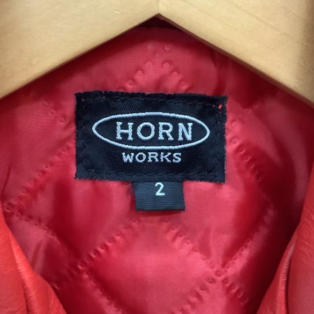 HORN WORKS ホーンワークス メンズ ライダースジャケット SIZE 2（S） レッド
