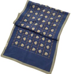 ♪♪ CELINE セリーヌ 縦長 スカーフ ブルー Bランク