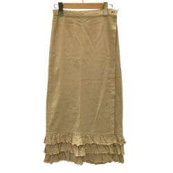 ♪♪ COMME des GARCONS コムデギャルソン レディース 裾フリル スカート SIZE M ベージュ Bランク